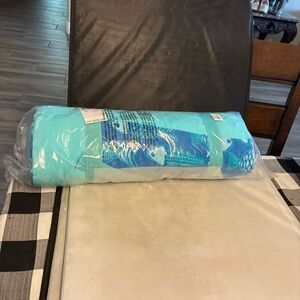 Blue Fish Print Beach Towel